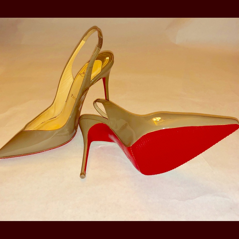 Christian Louboutin Neutral Sling Backs